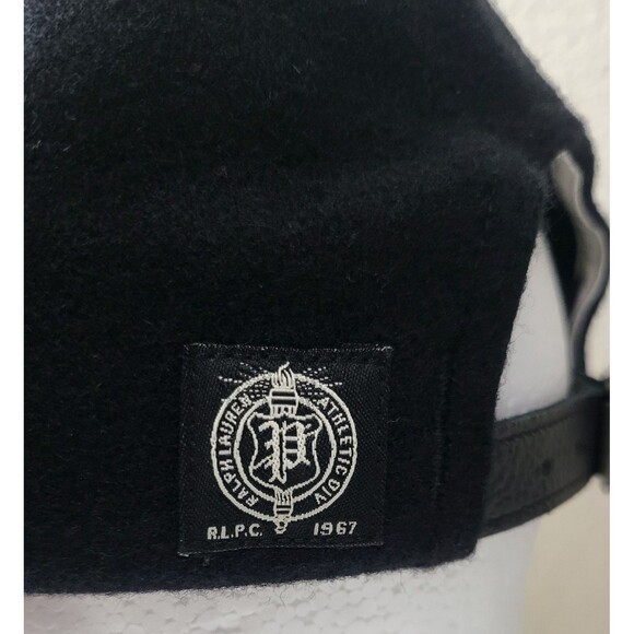 Polo Ralph Lauren Wool Blend Football Baseball Ball Cap Black Adjustable - Picture 6 of 7